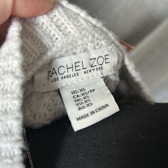 Rachel Zoe White Crew Neck Cable Knit Sweater - Picture 2 of 5